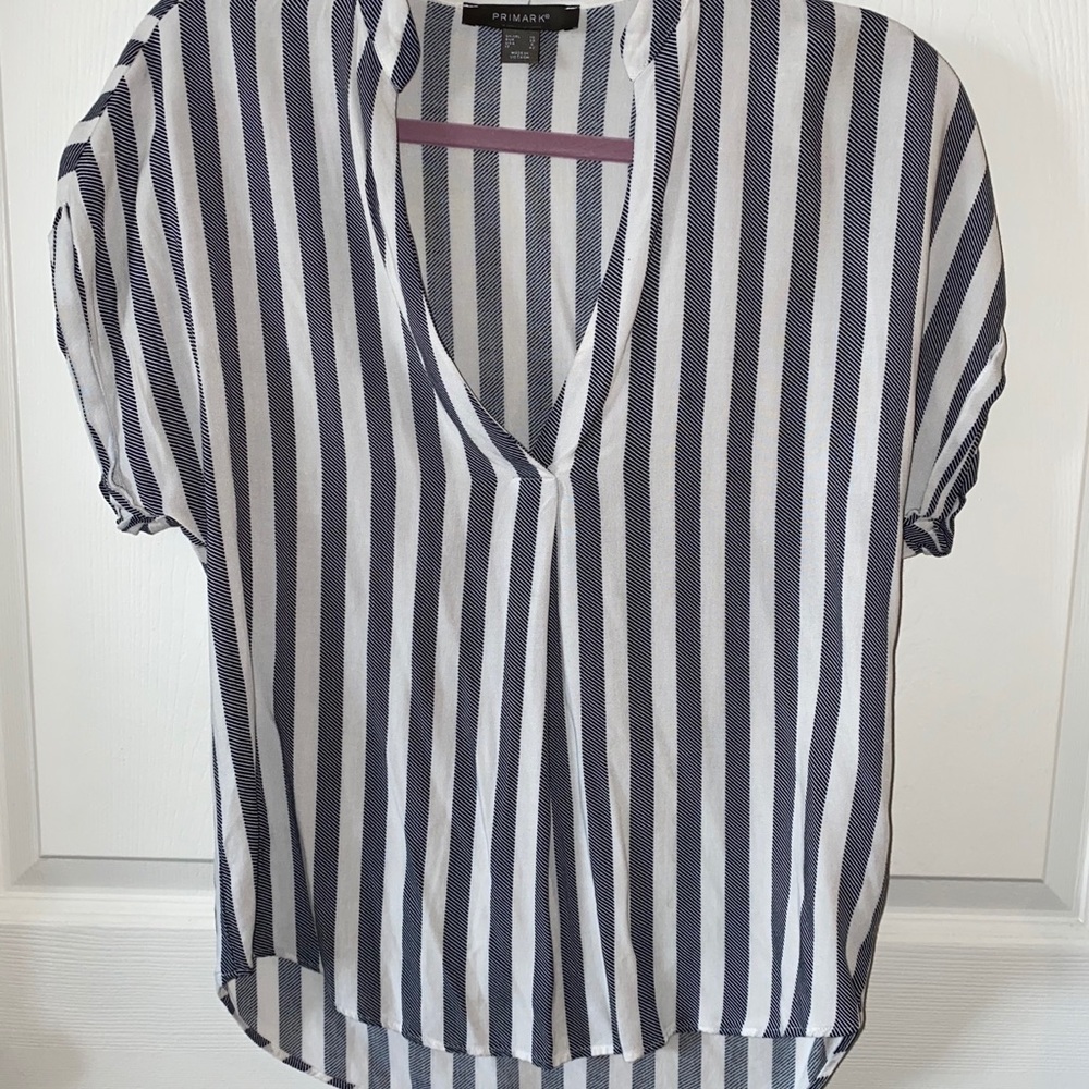 cap sleeve v neck blouse